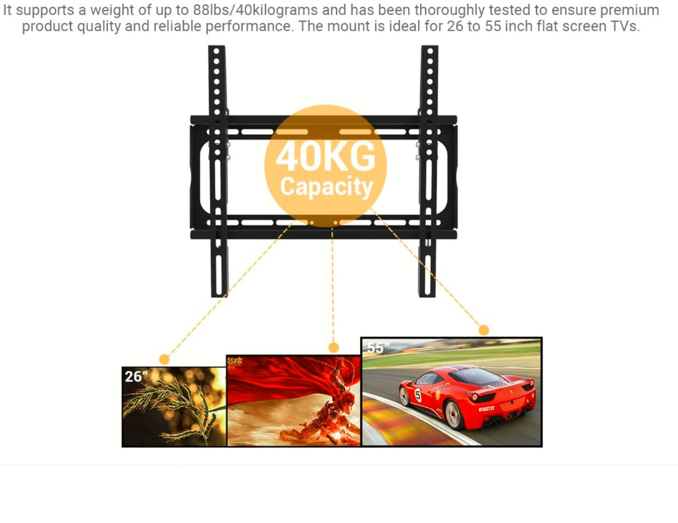 Tilt Wall Mount for 26" to 55" TVs