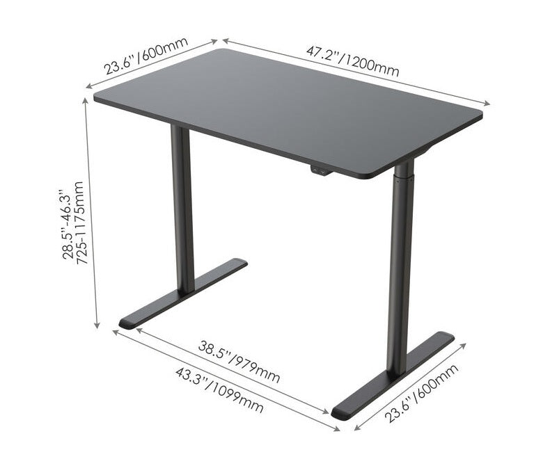 Height Adjustable Electric Stand Up Desk 47.2" x 23.6"