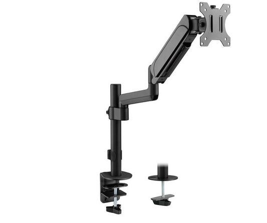 Single Monitor Adjustable Gas Spring Desk Mount for 17"-32" Monitors