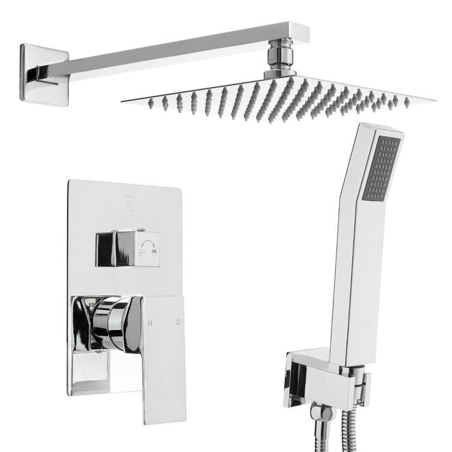 8 Inches Wall Mounted Bathroom Luxury Rain Mixer Shower Combo Set