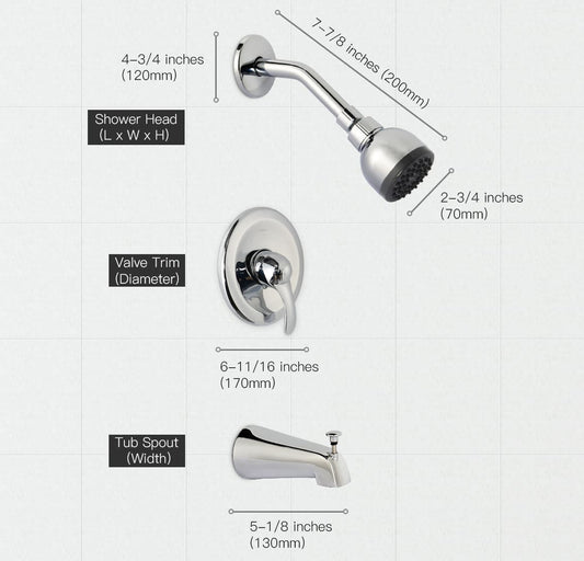 Bathroom Wall Mounted Rainfall Shower Faucet Set, With Pressure Balance Valve