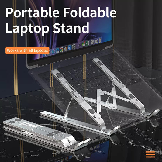 High Quality Aluminum Height Adjustable Non-Slip Portable Folding Laptop Stand