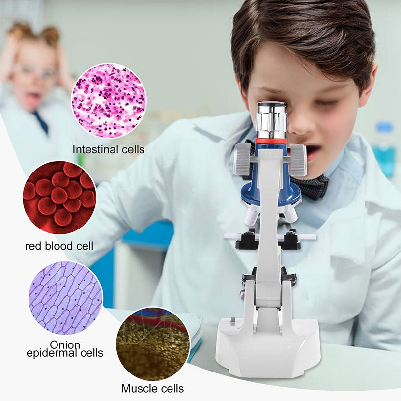 Portable Microscope Science Kit For Kids, Microscope 100x-1200x, LED Illumination