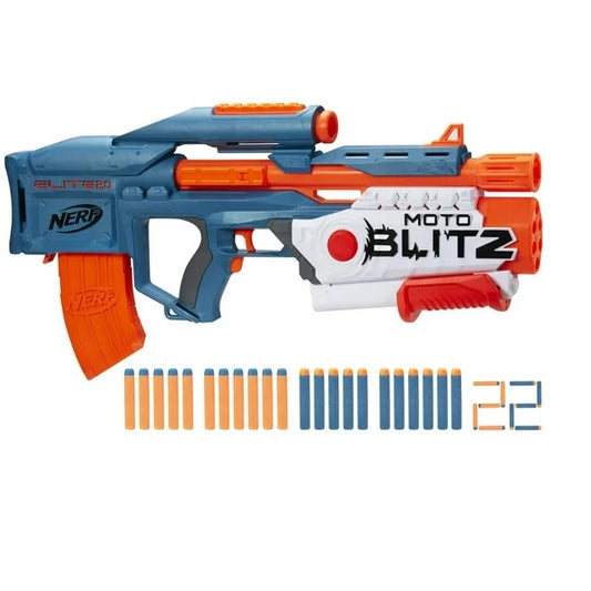 Nerf Elite 2.0 Motoblitz Blaster, 2 Blast Modes, Motorized 10-Dart & Airblitz 6 Darts