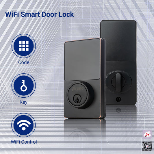 Smart Door Lock ,Wi-Fi, Keys, Touchscreen Keypad, Remote Control