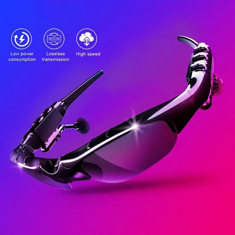 Sunglasses with Stereo Earphones, Headset with Mic for Driving Cycling Sports Noise Reduction