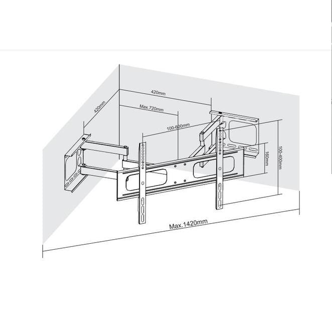 Full Motion Cornerstone Wall Mount Bracket For 37" to 60" TVs