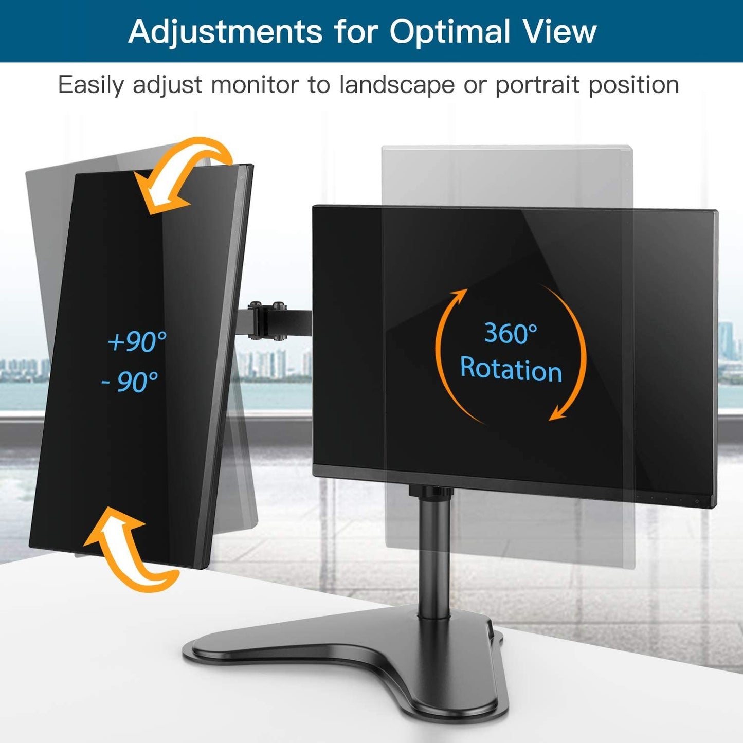 Dual Monitor Stand for 17" to 32" Monitors