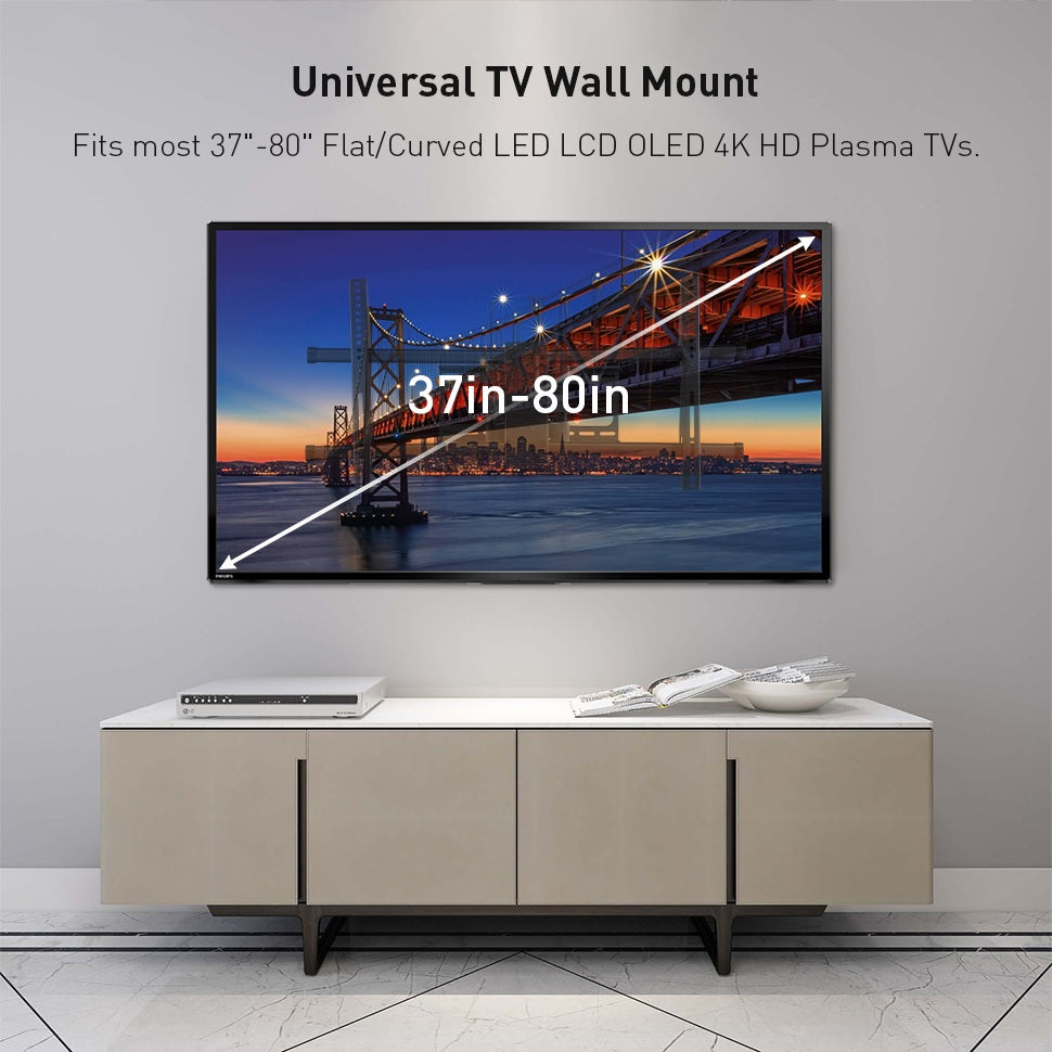 Full Motion(Tilt, Swivel & Rotate) TV Wall Mount for 37" to 80" TVs