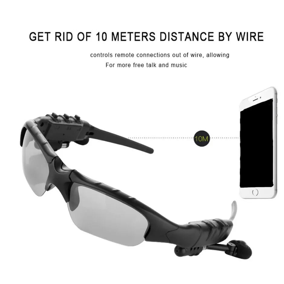 Sunglasses with Stereo Earphones, Headset with Mic for Driving Cycling Sports Noise Reduction