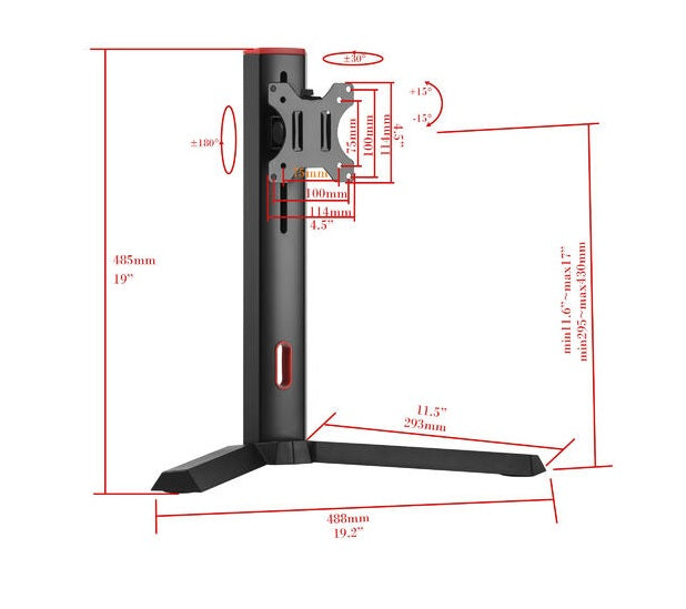 Adjustable Single Monitor Desk Stand For 17" To 32" Screens