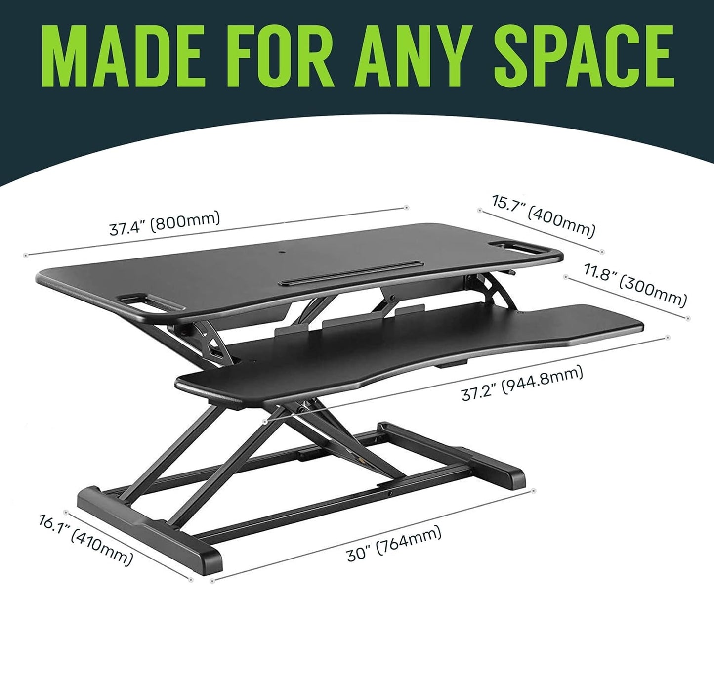 TechOrbits Standing Desk Converter, 37 Inch Wide