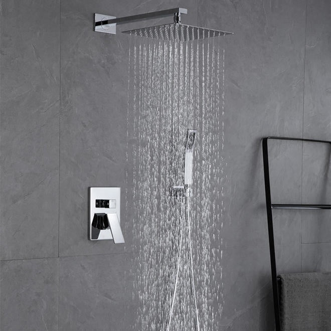 8 Inches Wall Mounted Bathroom Luxury Rain Mixer Shower Combo Set