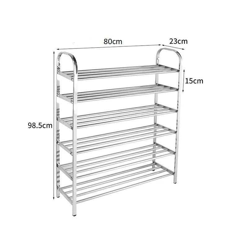 6-Tier Stainless Steel Shoe Rack, Storage Organizer