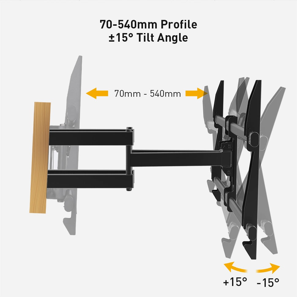 Full Motion(Tilt, Swivel & Rotate) TV Wall Mount for 37" to 80" TVs