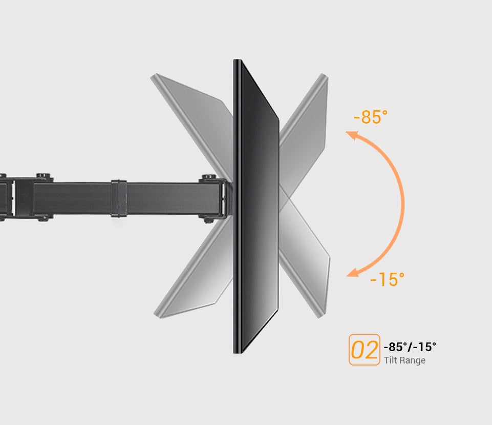 Triple Screen Monitor Mount For 10''-27'' (25'' In Width) Monitors