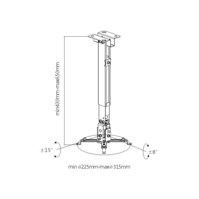 Universal Wall & Ceiling Projector Bracket, Supports up to 20kgs/44lbs