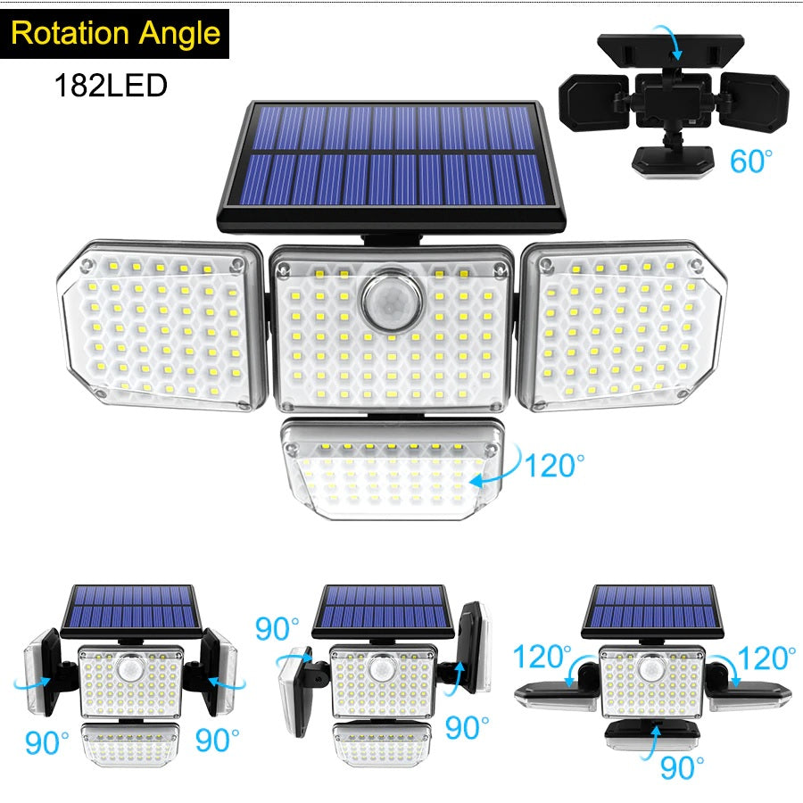 4 Head Solar Light with Split Solar Panel & Remote