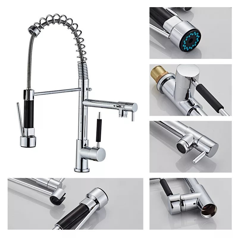 Nysha Stainless Steel Pull-Down Kitchen Faucet with Extra Tap, Model M4