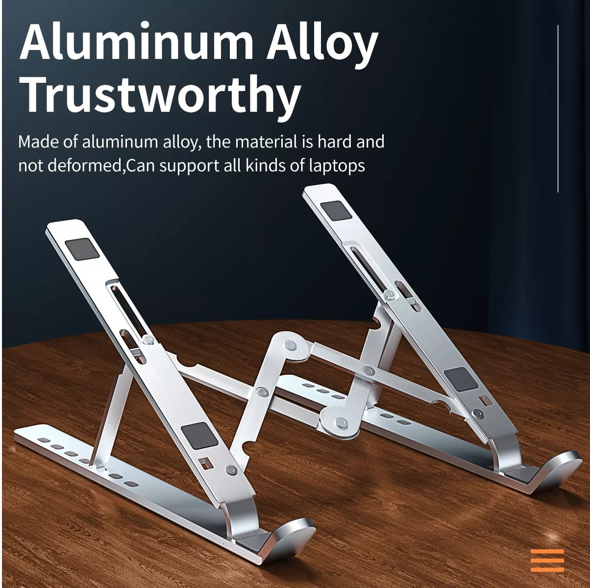 High Quality Aluminum Height Adjustable Non-Slip Portable Folding Laptop Stand