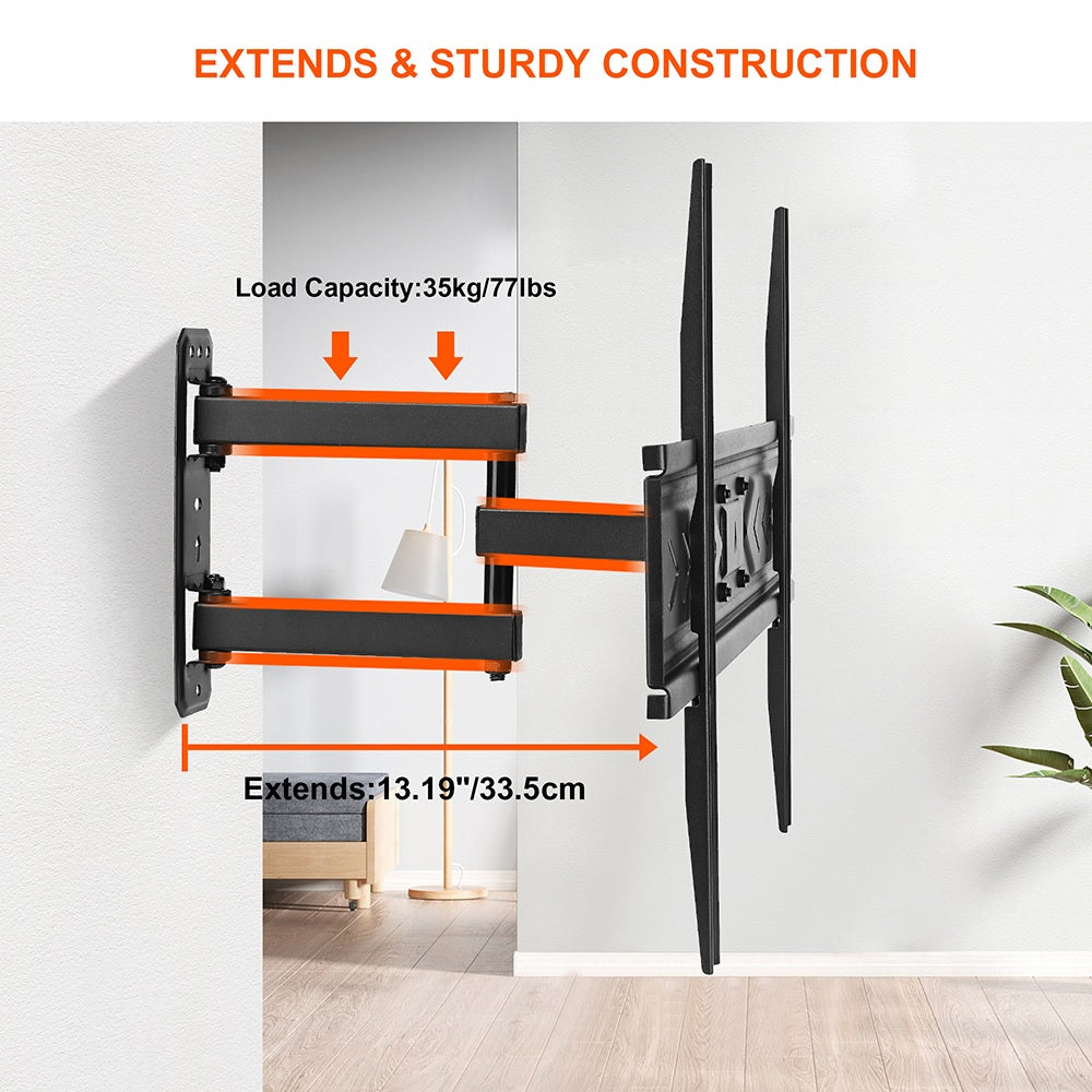 Full Motion(Tilt, Swivel & Rotate) TV Wall Mount for 37"-70" TV's (Holds up to 77lbs)