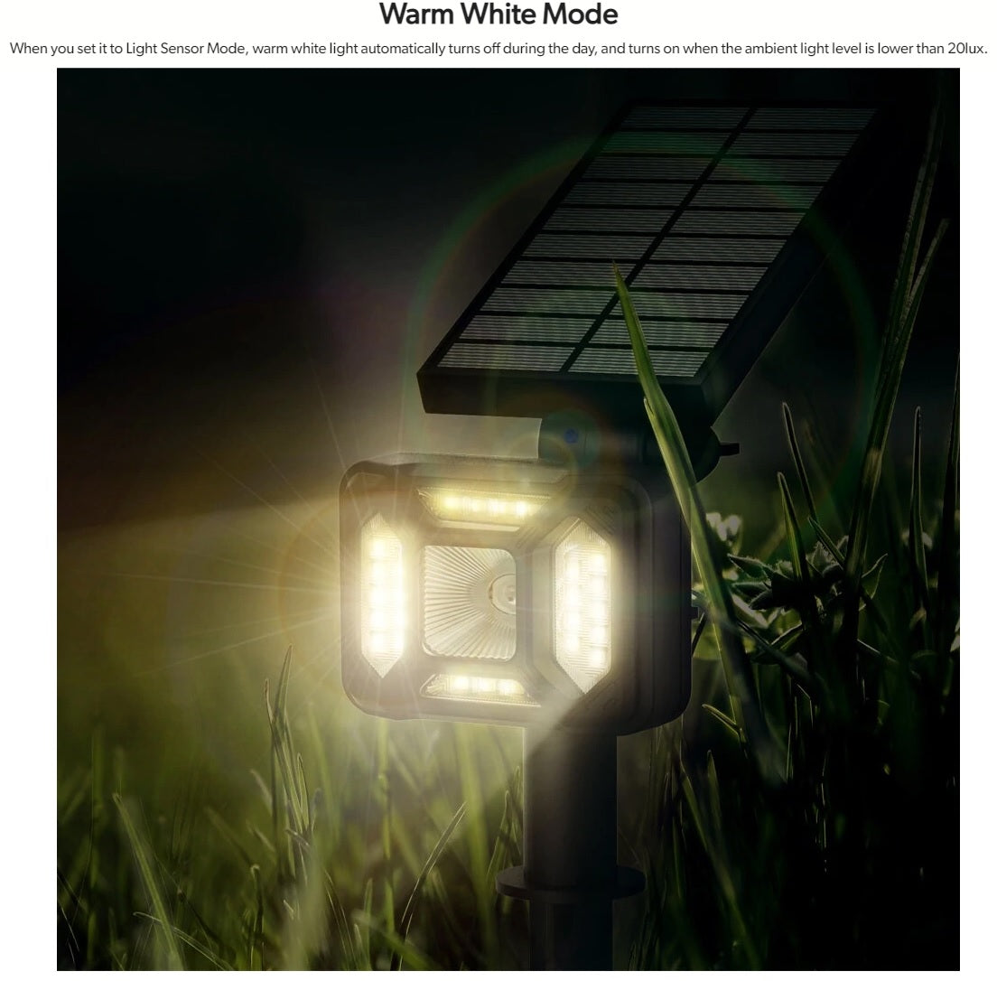 RGB+White Solar Lawn Light Landscape Lamp Waterproof Dual Mode