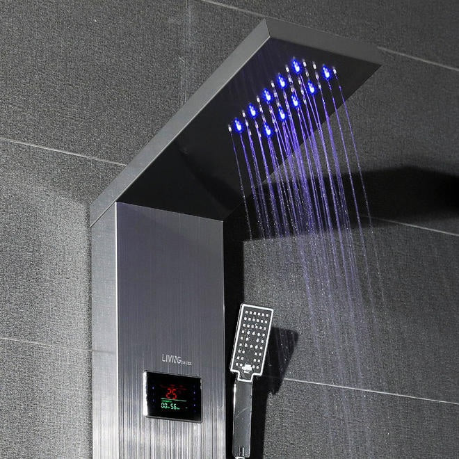 Multi-Function Shower Panel with LED Lights, Temperature Display