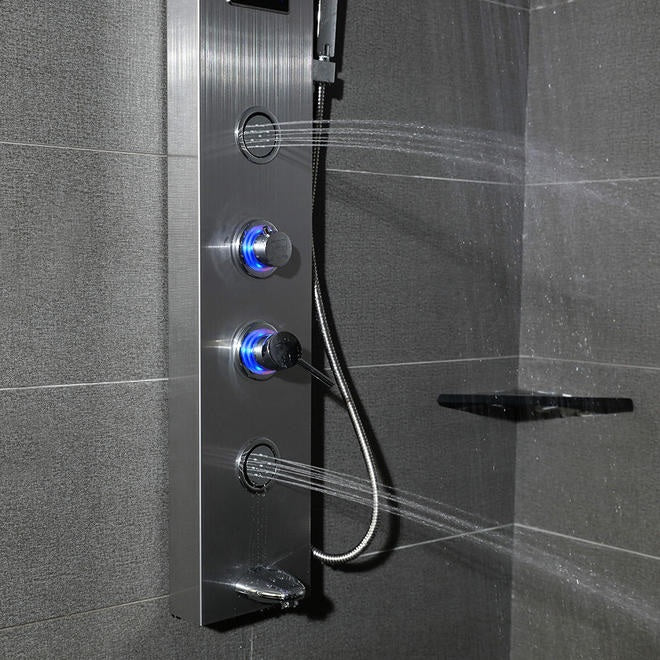 Multi-Function Shower Panel with LED Lights, Temperature Display