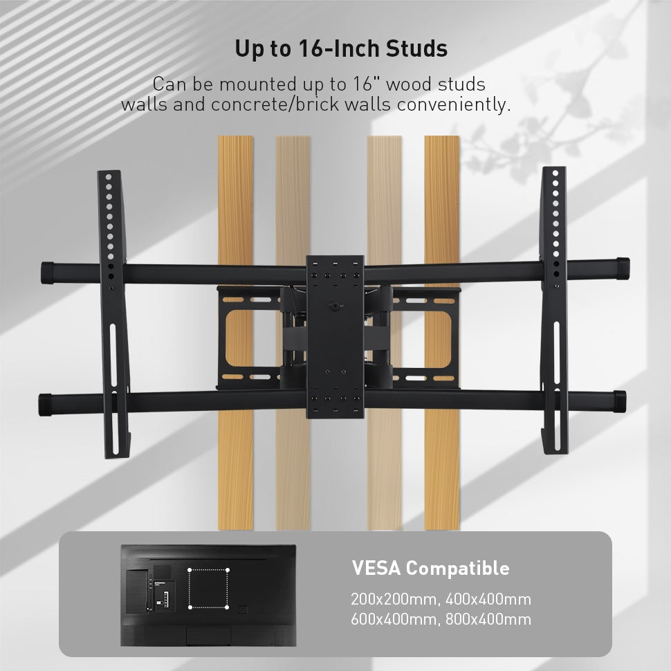 Full Motion(Tilt, Swivel & Rotate) TV Wall Mount for 37" to 80" TVs