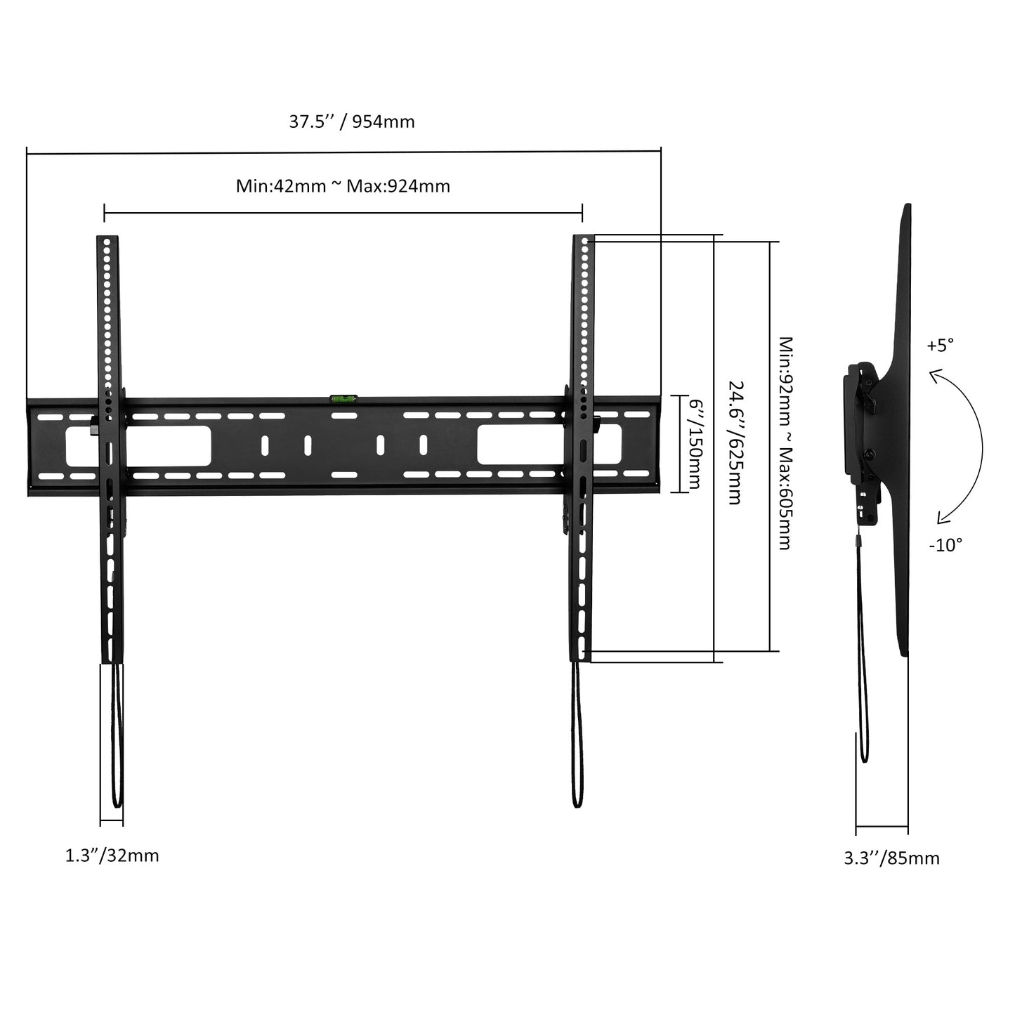 Tilt Wall Mount for 60" to 100" TVs