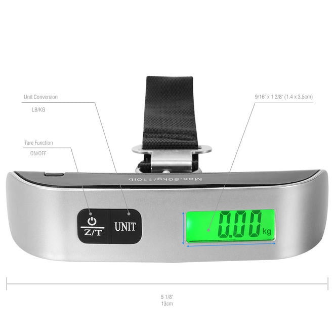 Digital Luggage Scale, 110 lbs/50kg Portable Travel Electronic Scale