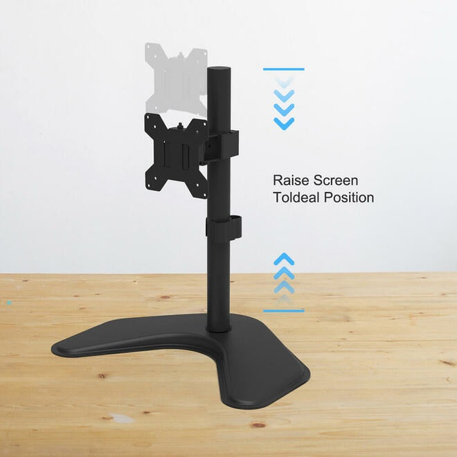 Adjustable Single Monitor Desk Stand For 17" To 32" Screens