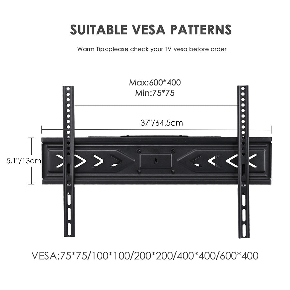 Full Motion(Tilt, Swivel & Rotate) TV Wall Mount For 37"-70" TVs Holds Up To 88lbs