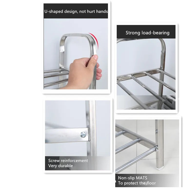 6-Tier Stainless Steel Shoe Rack, Storage Organizer