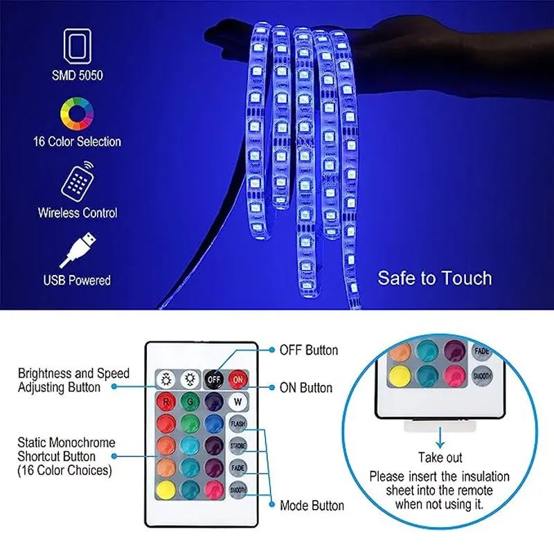 5M LED Strip Lights with Remote