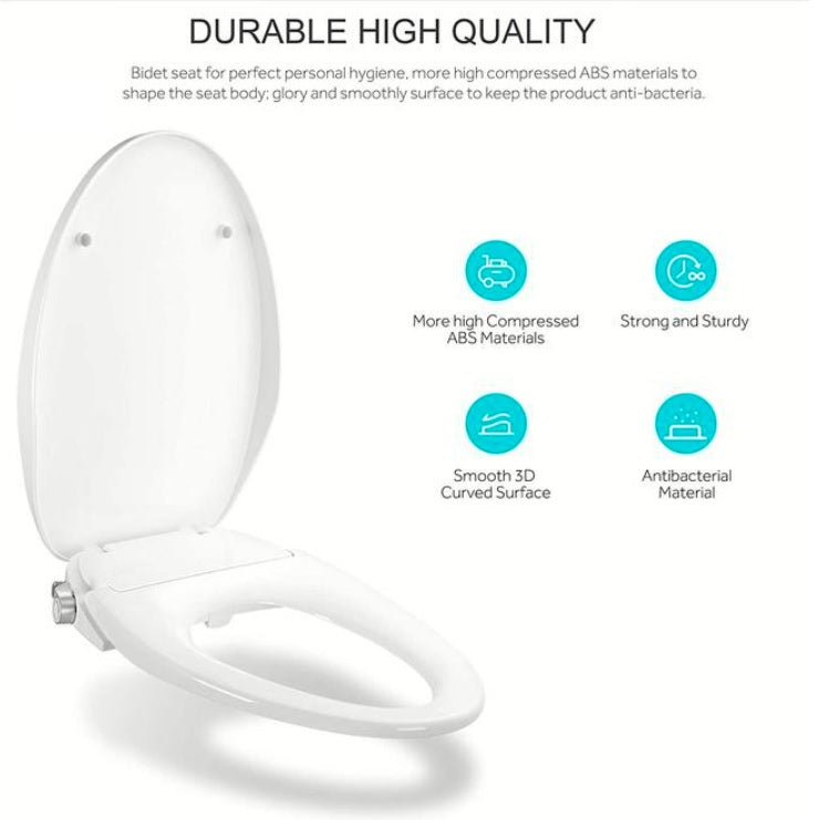 Bidet Toilet Seat, Self Cleaning Dual Nozzles. Rear & Feminine Cleaning