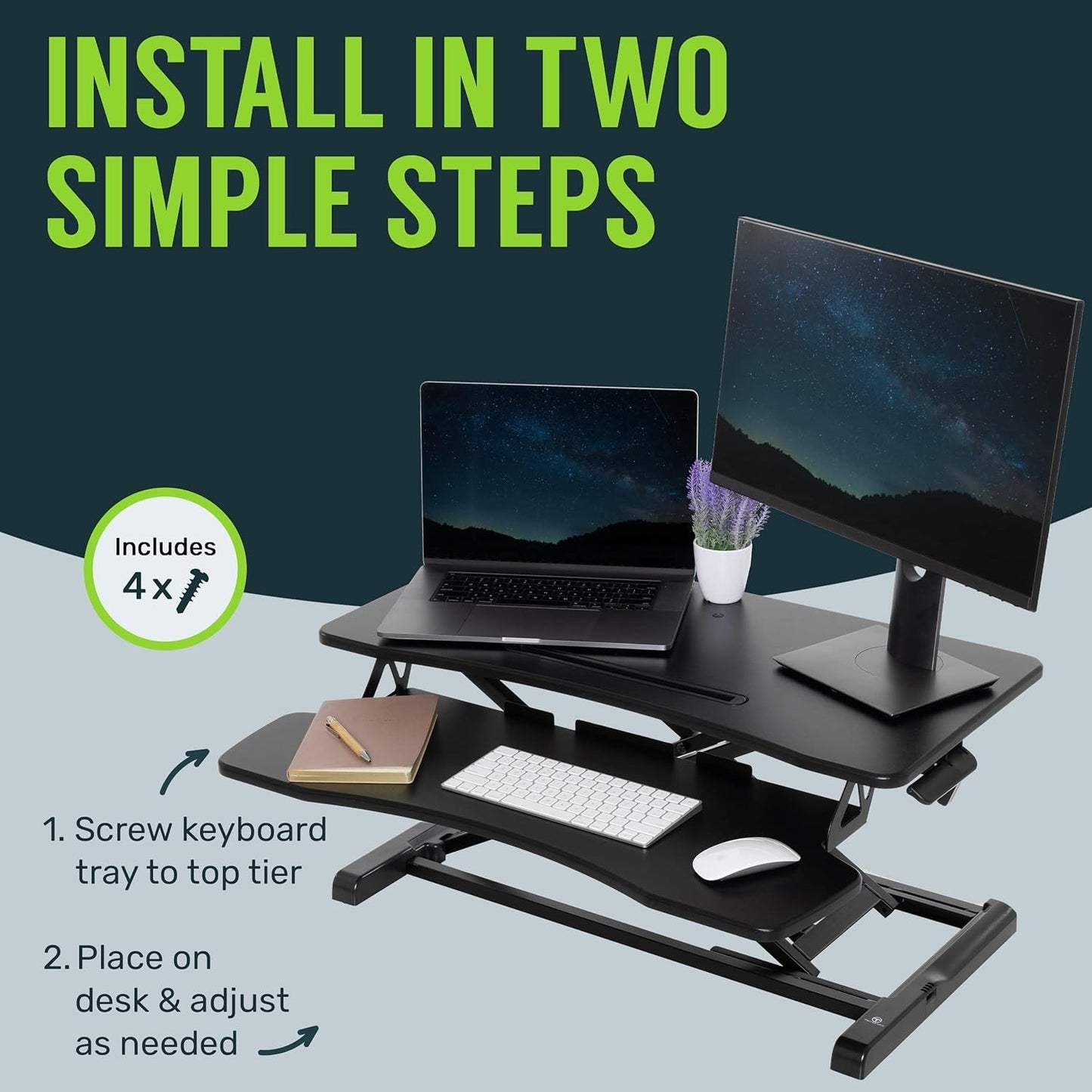 TechOrbits Standing Desk Converter, 37 Inch Wide