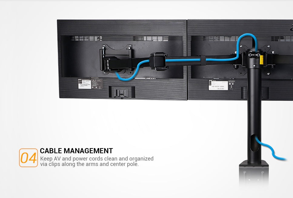 Triple Screen Monitor Mount For 10''-27'' (25'' In Width) Monitors