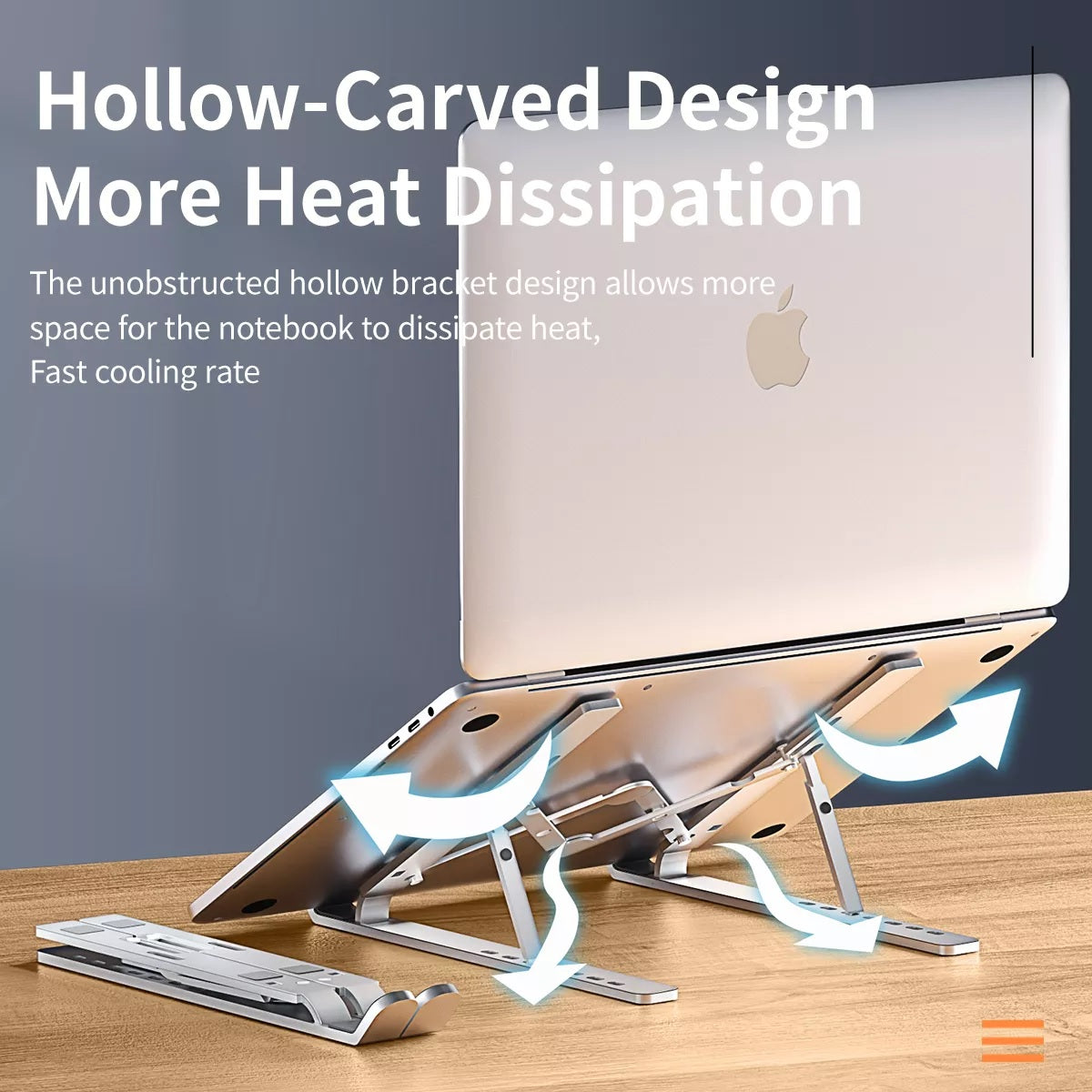 High Quality Aluminum Height Adjustable Non-Slip Portable Folding Laptop Stand