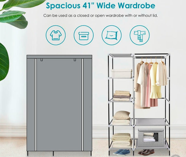 Non-Woven Fabric Closet Wardrobe, 105CM Length