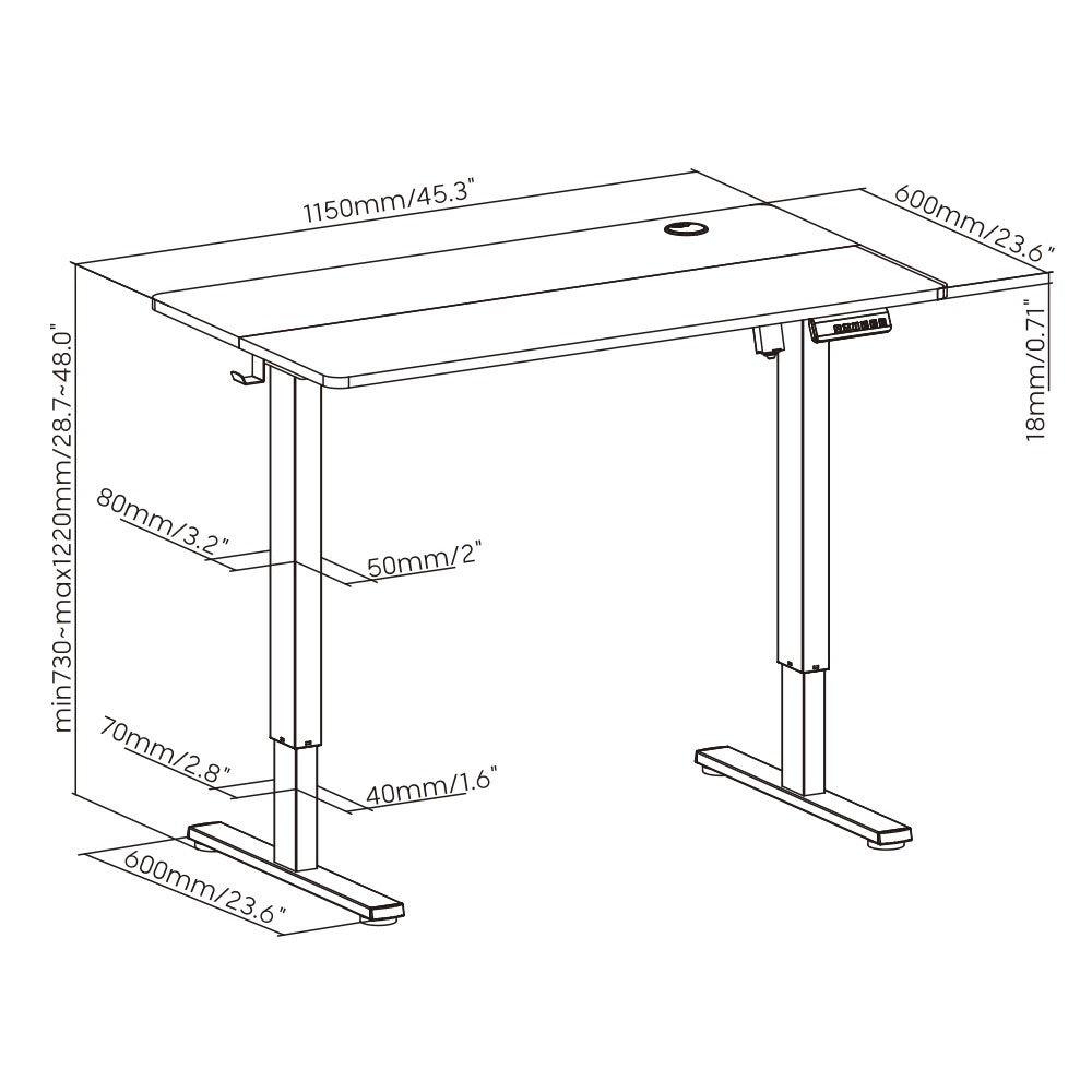 Ergonomic Electric Adjustable Height Desk With Table Top