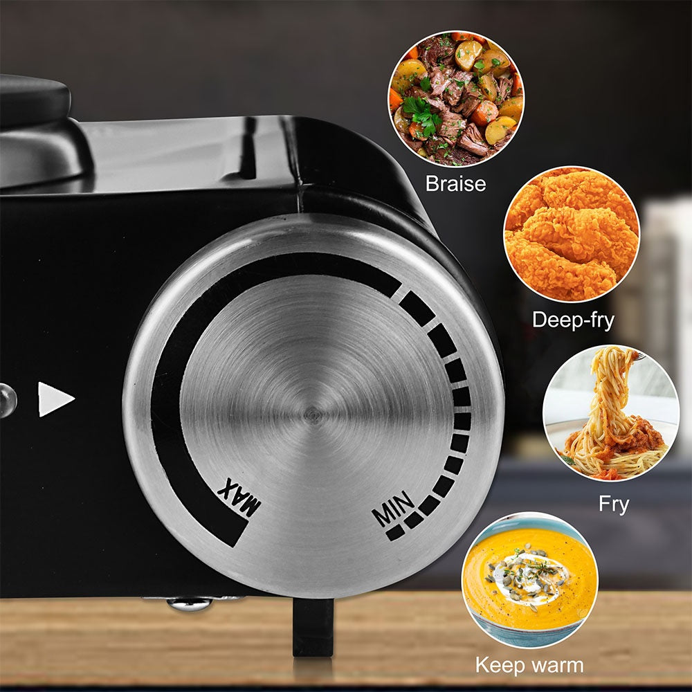 Double Hot Plates for Cooking, Electric Countertop Double Burners, 900W+900W