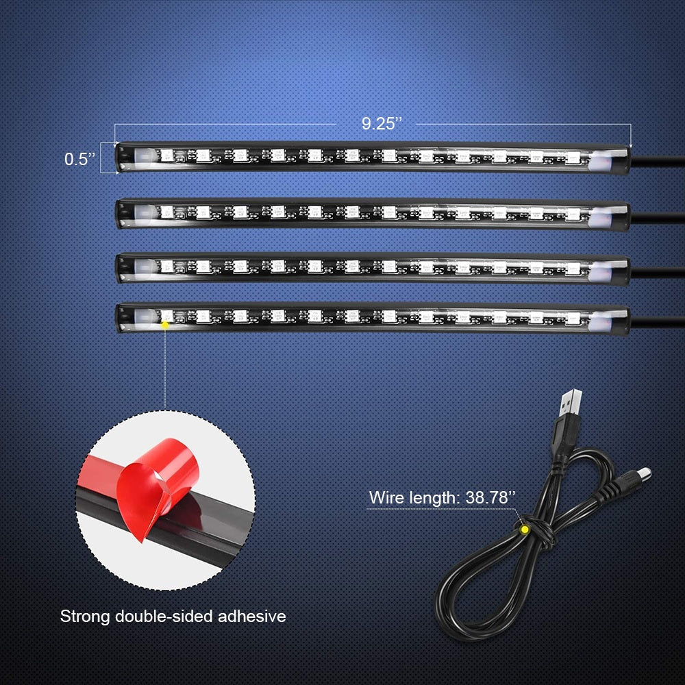 Car Interior RGB Strip Light With Remote Control And APP Control