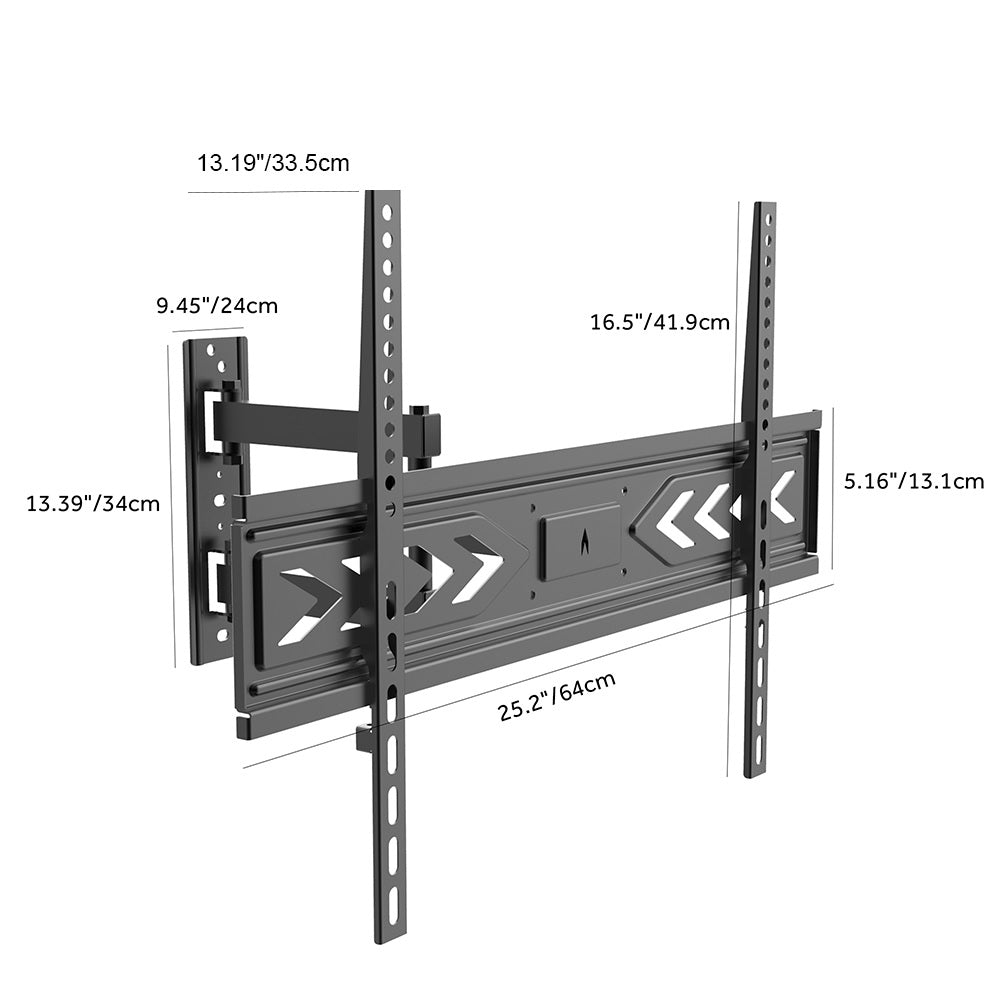 Full Motion(Tilt, Swivel & Rotate) TV Wall Mount for 37"-70" TV's (Holds up to 77lbs)