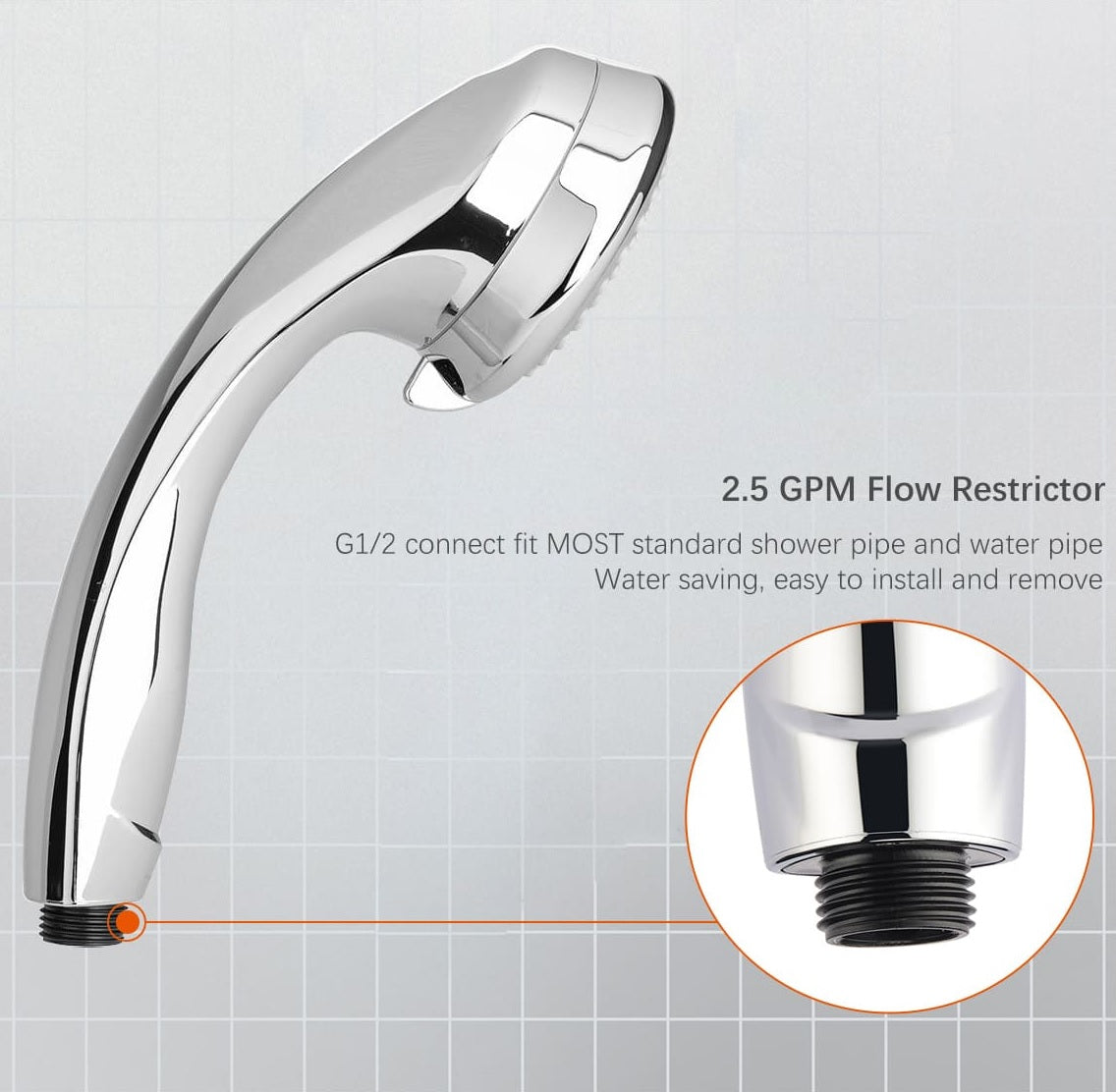 5 Function Handheld Shower Head Set with Multi-Directional Bracket High Pressure