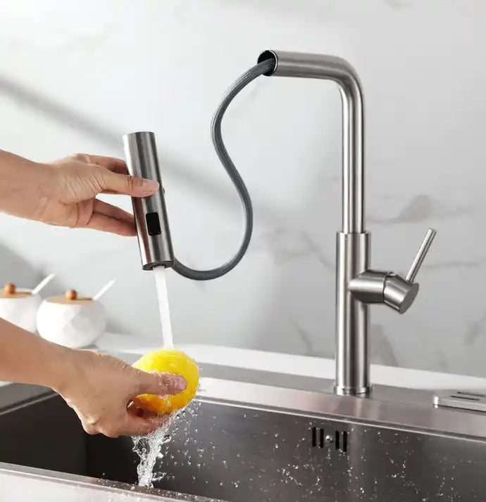 Nysha Pull Out Stainless Steel Kitchen Faucet with 4 Modes, Model M6