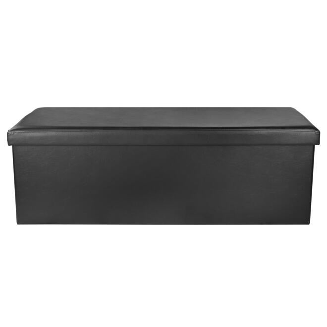 Folding Storage Ottoman Faux Leather, 45"