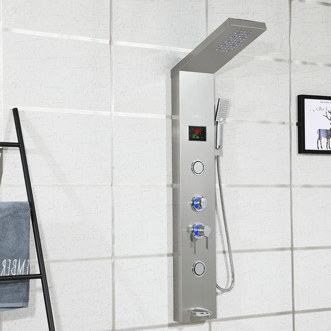 Multi-Function Shower Panel with LED Lights, Temperature Display