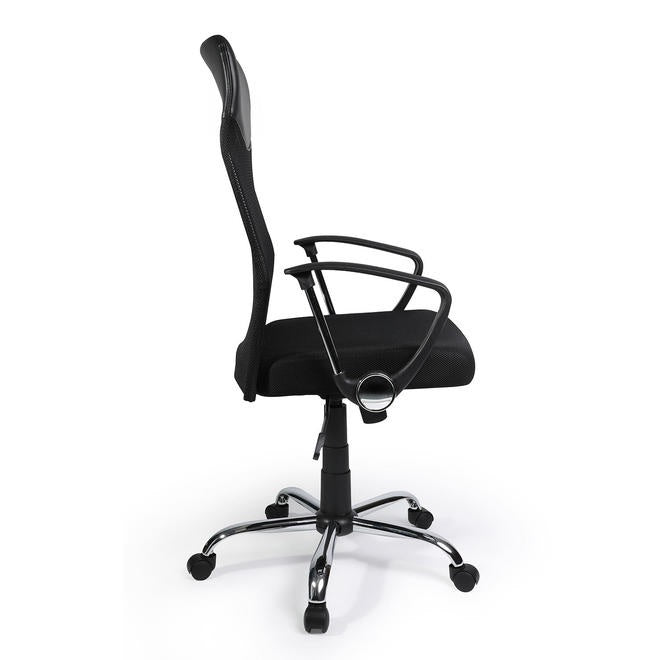 Adjustable Mesh Office Chair With Arms, High Back, Fabric Seat