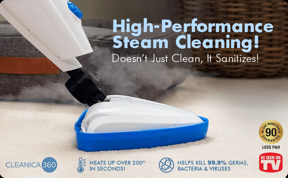 Cleanica360 Steam Mop Multi Surface Steam Cleaner with Detachable Handheld Unit